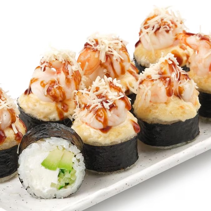 Shrimp under White Sauce
